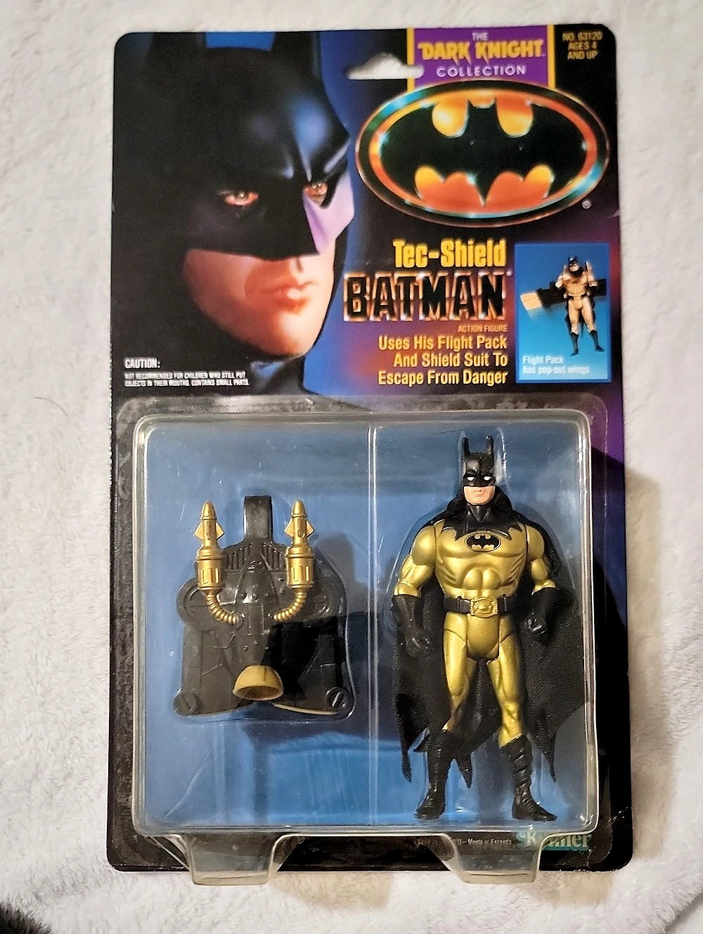 Kenner Tec-Shield Batman Action Figure Gold & Black